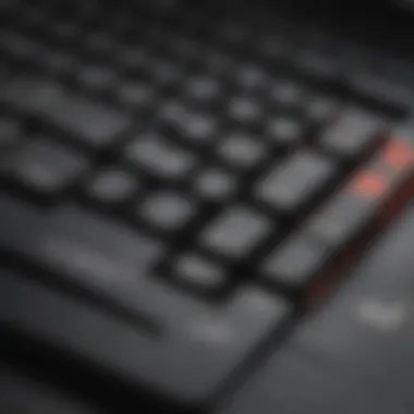 Close-up of Acer Swift X's keyboard and trackpad