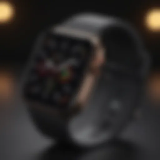 Close-up view of the Apple Watch SE display showcasing vibrant graphics and features.