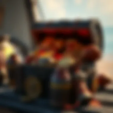 A treasure chest overflowing with rewards from Athena missions