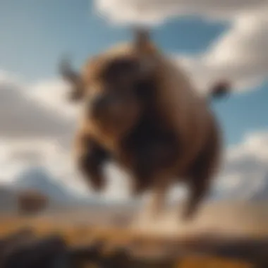 Appa, Aang's loyal flying bison, soaring through the skies