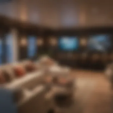 An engaging television setup featuring the 'Below Deck' series, surrounded by an inviting living room ambiance.