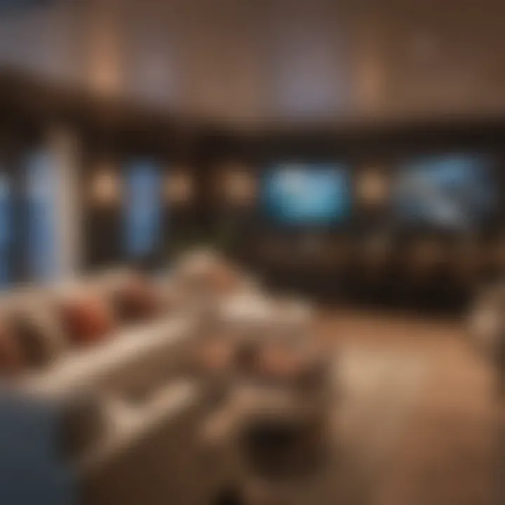 An engaging television setup featuring the 'Below Deck' series, surrounded by an inviting living room ambiance.