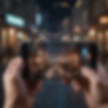Immersive Gameplay Experience on a Mobile Device Gamer enjoying immersive gameplay on a sleek mobile device