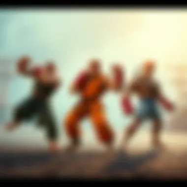 Artistic representation showcasing the evolution of character design in Street Fighter