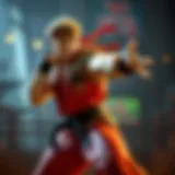 Dynamic action pose of a legendary Street Fighter character