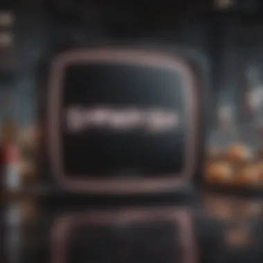 Glowing screen showing Black Mirror logo