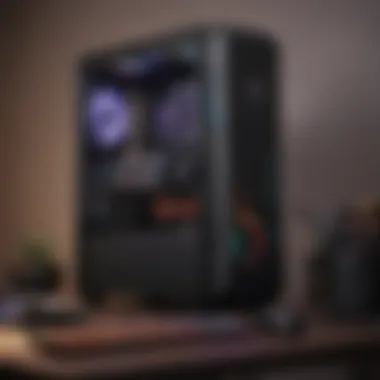 Aesthetic Appeal of a Budget Gaming PC A visually appealing gaming PC with RGB lighting in a home office