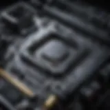 Close-up of a gaming motherboard with components installed