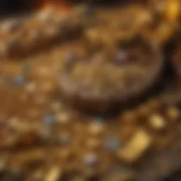 Elegant treasure trove filled with gold and precious items