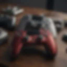 A variety of gaming controllers arranged on a table showcasing their designs and features.