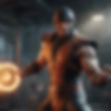 Energized Gameplay with G Fuel Dynamic esports athlete immersed in a Mortal Kombat match with G Fuel in hand