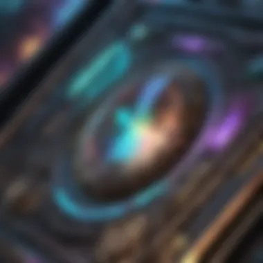 Close-up of an exclusive holographic rare card