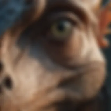 Close-up of a newly designed dinosaur character in the game