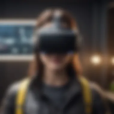 Immersive VR Gaming Selection Illustration of futuristic virtual reality gaming experience