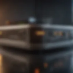 Router on a futuristic tech background