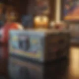 Artistic portrayal of a vintage Pokemon booster box