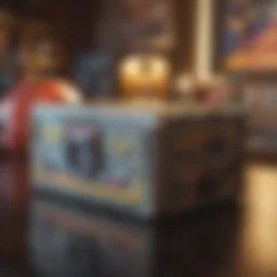 Artistic portrayal of a vintage Pokemon booster box