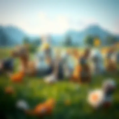 Diverse Pet Species Landscape A vibrant landscape within Pet Simulator X showcasing diverse pet species