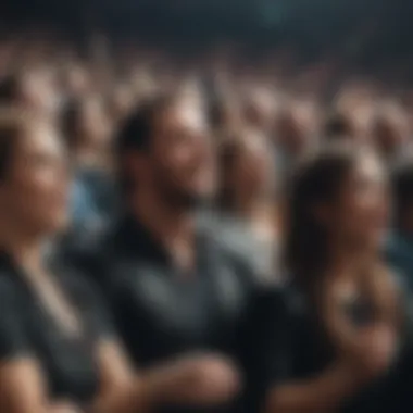 Audience reaction during a surprise celebrity appearance at a WWE event.