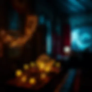 A wizarding world-themed movie night setup