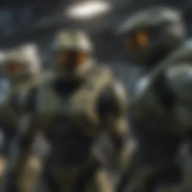 An artistic representation of the evolution of Halo co-op modes through the years.