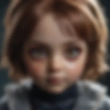 Creepy doll with haunting eyes