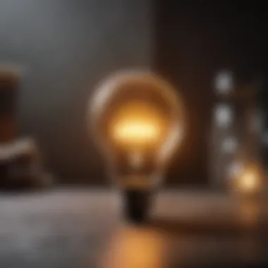 Glowing light bulb symbolizing insights and revelations