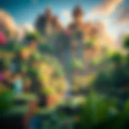 A captivating Minecraft landscape showcasing vibrant biomes