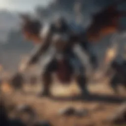 A strategic battle scene in a mobile RPG
