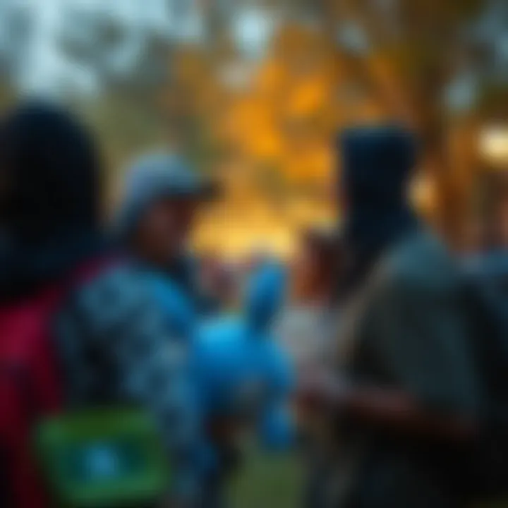 Community event showcasing XL Pokémon trainers interacting