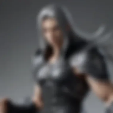 Detailed view of the Sephiroth Amiibo showcasing its intricate design.