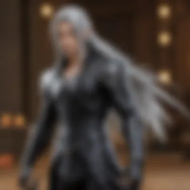 Gameplay screenshot highlighting the enhancements provided by the Sephiroth Amiibo.