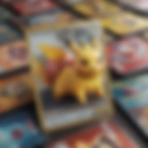 Close-up of various shiny Pokemon cards showcasing their unique designs.