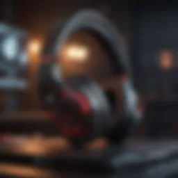 A close-up view of a premium ROG headset showcasing its sleek design and advanced technology.