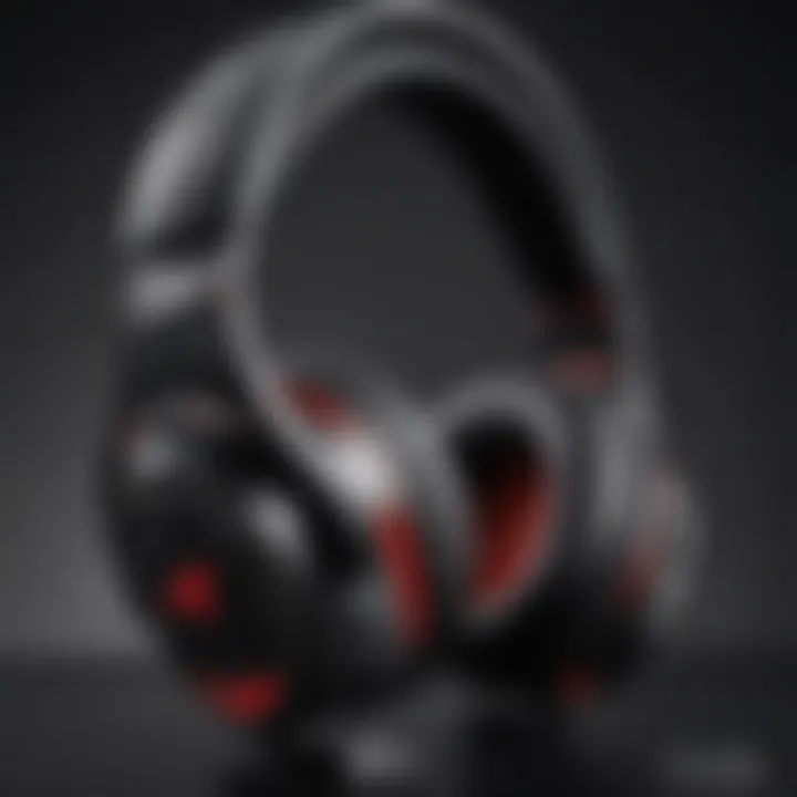 A detailed view of ROG headset features, such as customizable settings and high-fidelity audio.