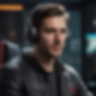 A gamer immersed in gameplay, wearing a high-quality ROG headset that enhances audio experience.