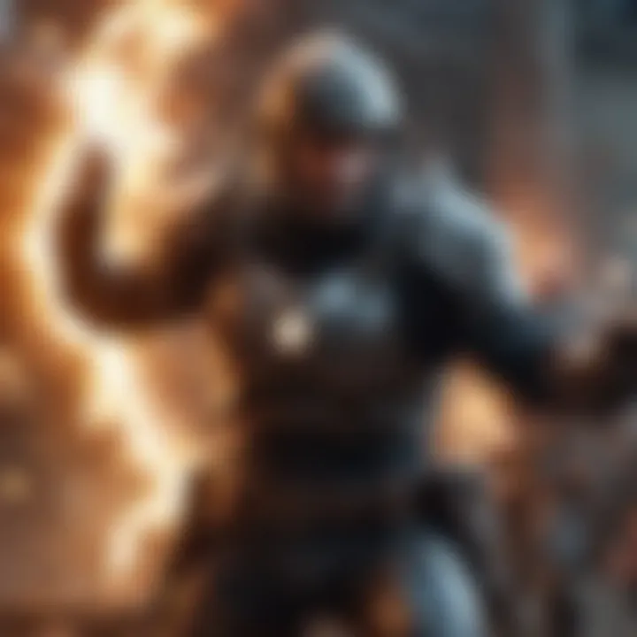 A character engaging in battle, highlighting the intense combat mechanics