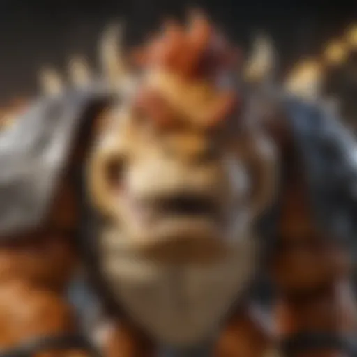 Detail of Bowser Amiibo showcasing intricate design features