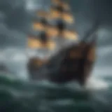 Pirate Ship Amidst Storm