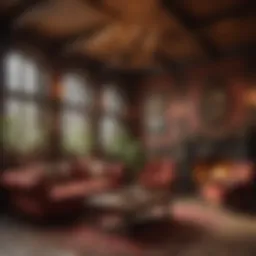 A cozy common room representing Gryffindor house