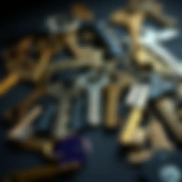 An intricate design featuring various CSGO keys