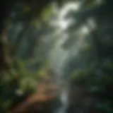 A vivid representation of Amazonian landscapes showcasing the lush greenery and vibrant ecosystems.