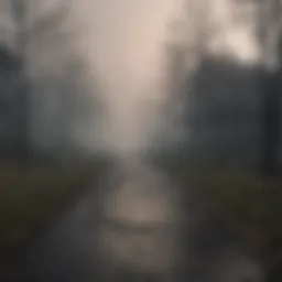 The haunting landscape of Silent Hill, showcasing its eerie atmosphere.