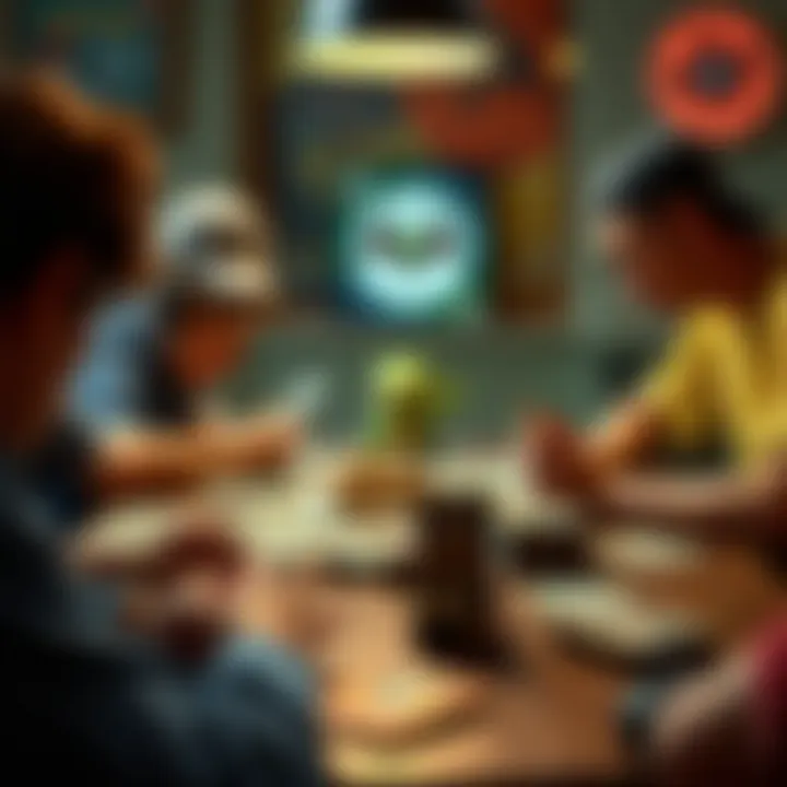 Intense Pokémon Card Gameplay in Action An engaging gameplay scene featuring Pokémon cards on a table during a match