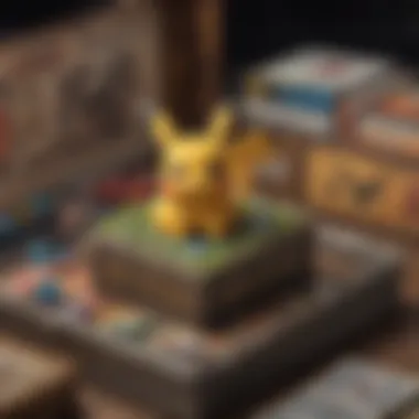 A close-up view of a vintage Pokémon collectors box with intricate artwork.