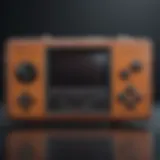 A vintage handheld gaming console showcasing retro design.