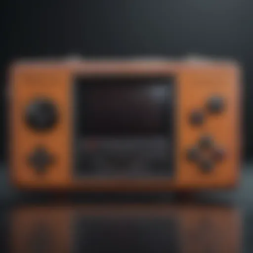A vintage handheld gaming console showcasing retro design.