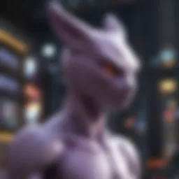 Vibrant Mewtwo Paint by Number Illustration