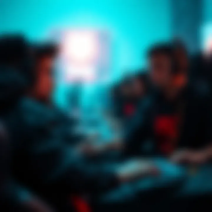 Team members engaged in a competitive gaming session