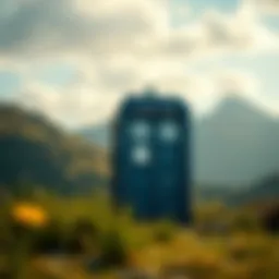 The TARDIS in a scenic location